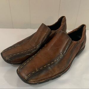 Pikolinos Slip On Driving Loafer Moccasin Brown Contrast Stitching Sz 45 11.5 12
